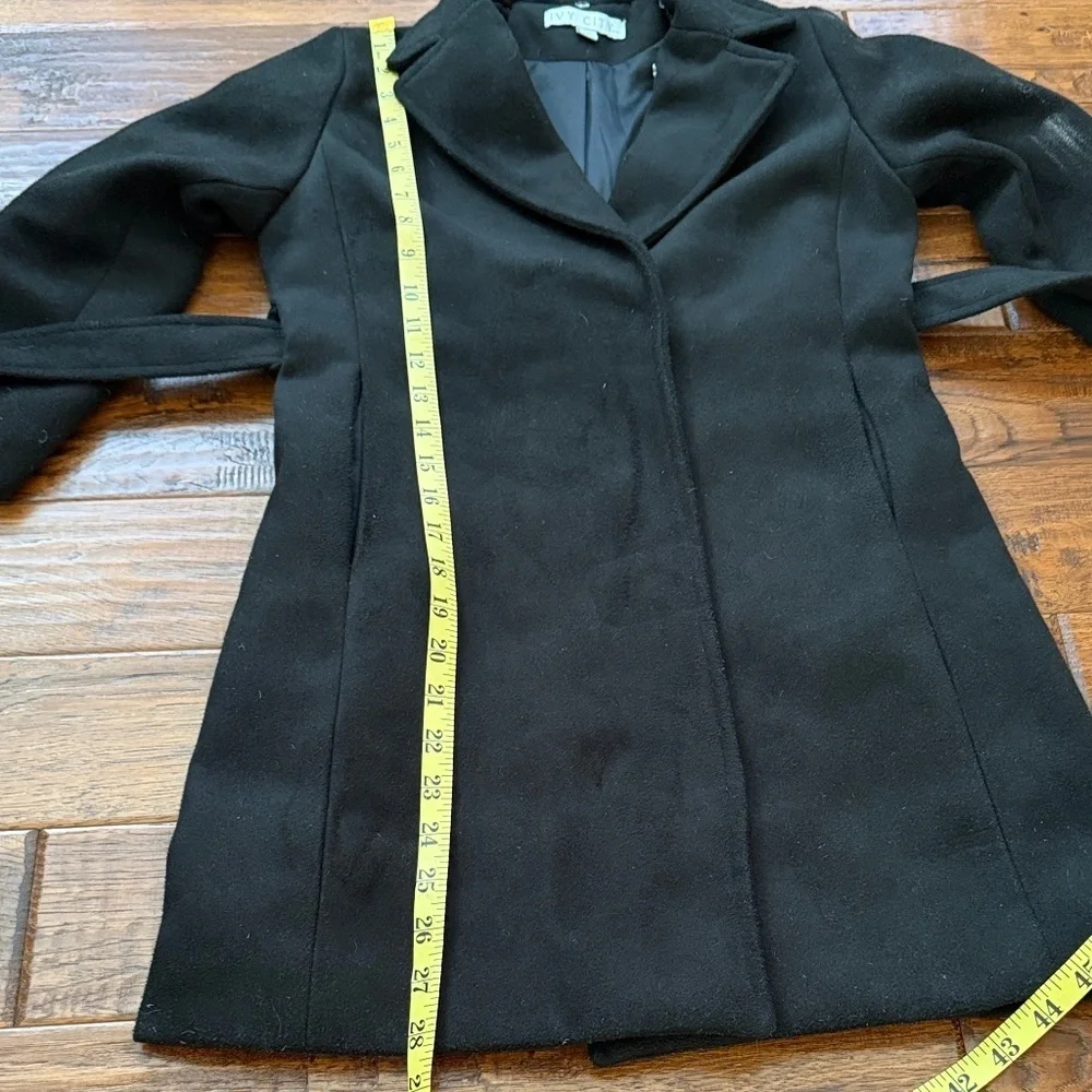 Ivy City Co Kids Mini Sloane Black Trench Peacoat with Belt, size 9/10